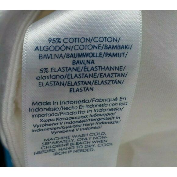 Chaps White Ankle Pants Women size 22W Stretch Cotton Flat Front Zip Up - Picture 7 of 7